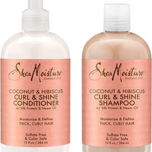 SHEA MOISTURE COCONUT & HIBISCUS CURL & SHINE CONDITIONER & SHAMPOO