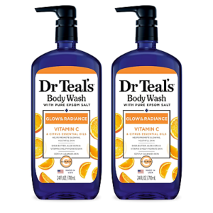 DR TEAL'S VITAMIN C GLOW AND RADIANCE BODY WASH WTH PURE EPSOM SALT (NEW LOOK)
